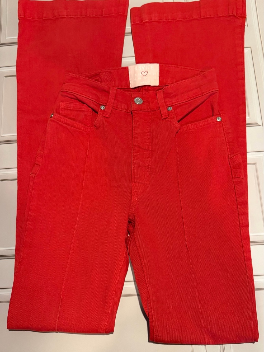 REVICE Women’s Red Straight-Leg Jeans
